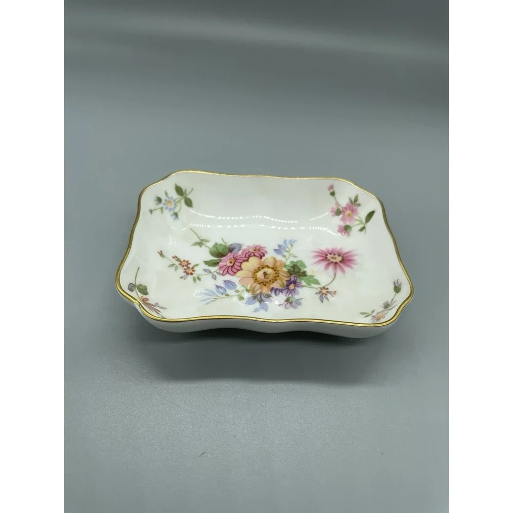Vintage ROYAL CROWN DERBY England‎ Posies Porcelain Trinket Dish Floral Rose
